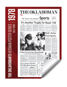 Oklahoman Heisman Trophy Winner Poster - Billy Sims 1978 by NewsKeepsake