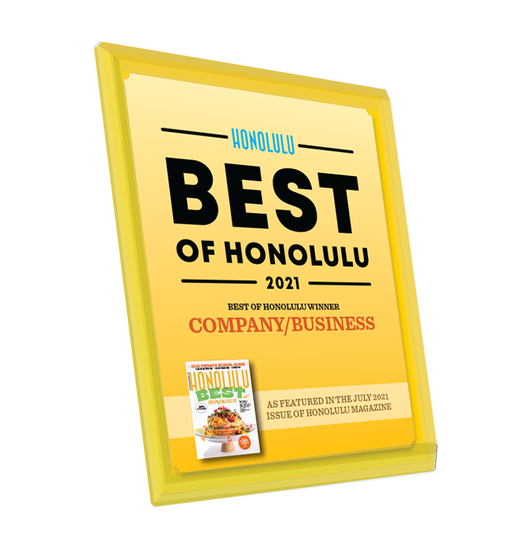 "Best of Honolulu" Award Plaque - Crystal Glass