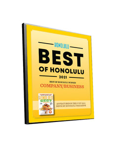 "Best of Honolulu" Award Plaque - Modern Mount