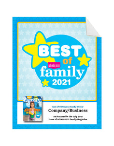 Honolulu Magazine "Best of Family” Award Window Decal