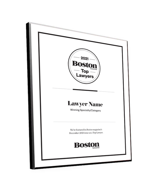 Boston Magazine Top Lawyers - Modern Hardi-plaque