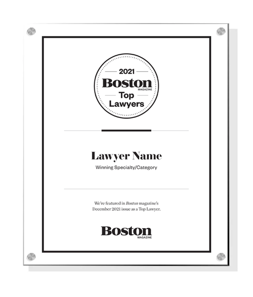 Boston Magazine Top Lawyers - Acrylic Standoff Plaque