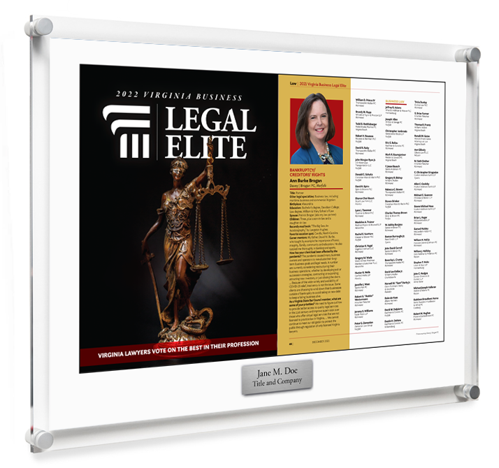 Legal Elite Cover / Article Plaque Plaque - Acrylic Standoff