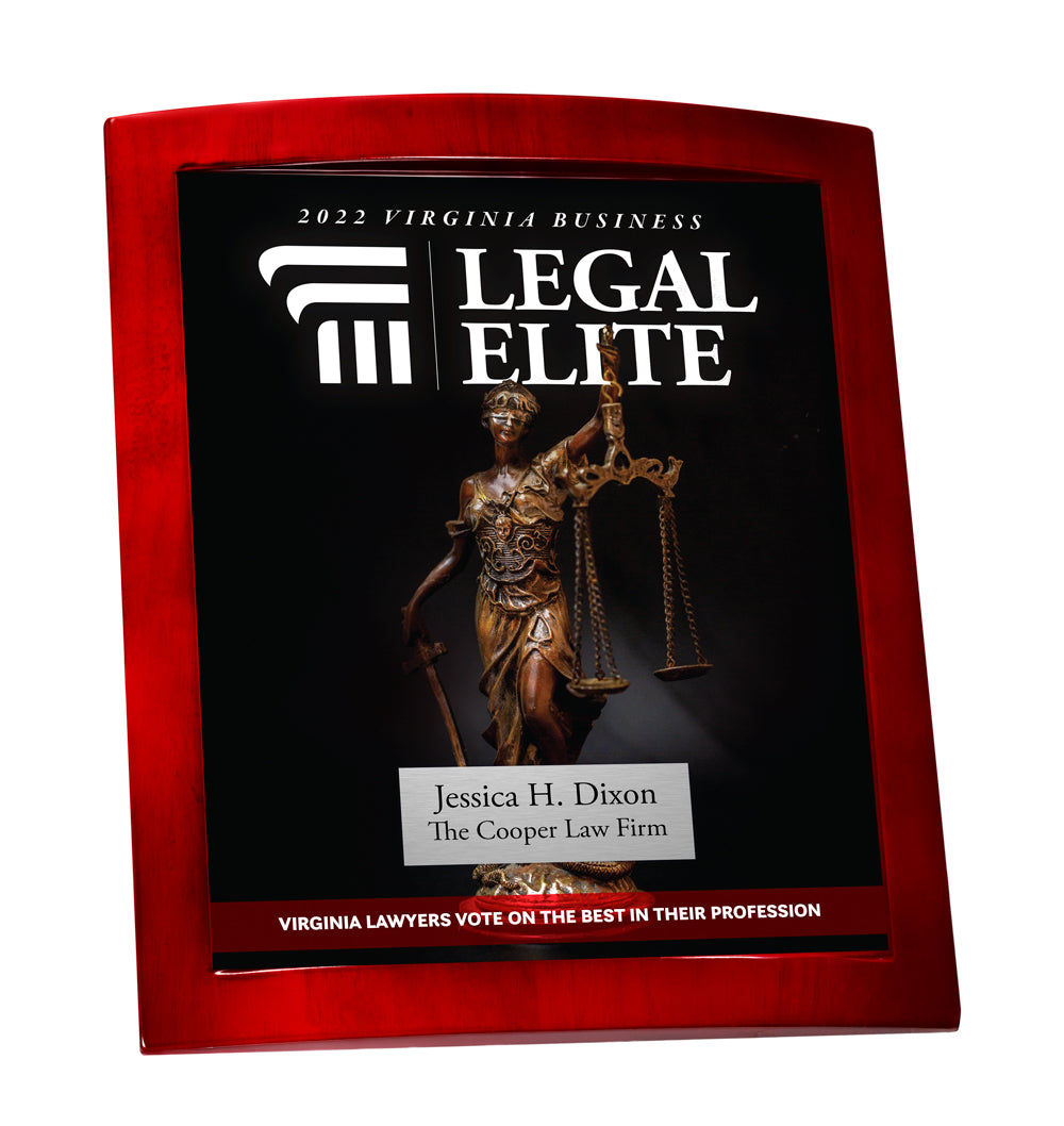 Legal Elite Award Plaque - Rosewood with Metal Inlay