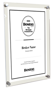 Boston Magazine Top Mortgage Professionals - Acrylic Standoff Plaque