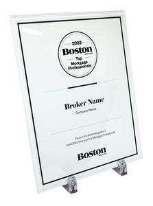 Boston Magazine Top Mortgage Professionals - Glass Plaque