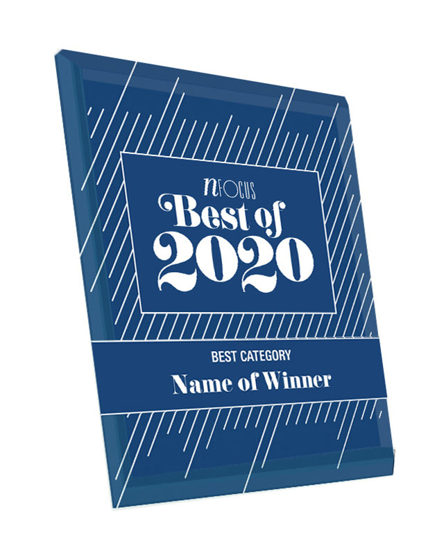 Nfocus Magazine's Best Of Crystal Glass Cover Award Plaque