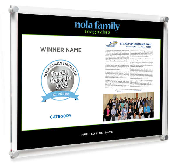 Nola Family Favorites Profile 2-page Spread Plaques