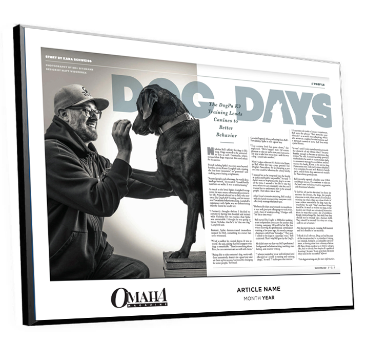 Omaha Magazine Article & Cover Spread Plaques