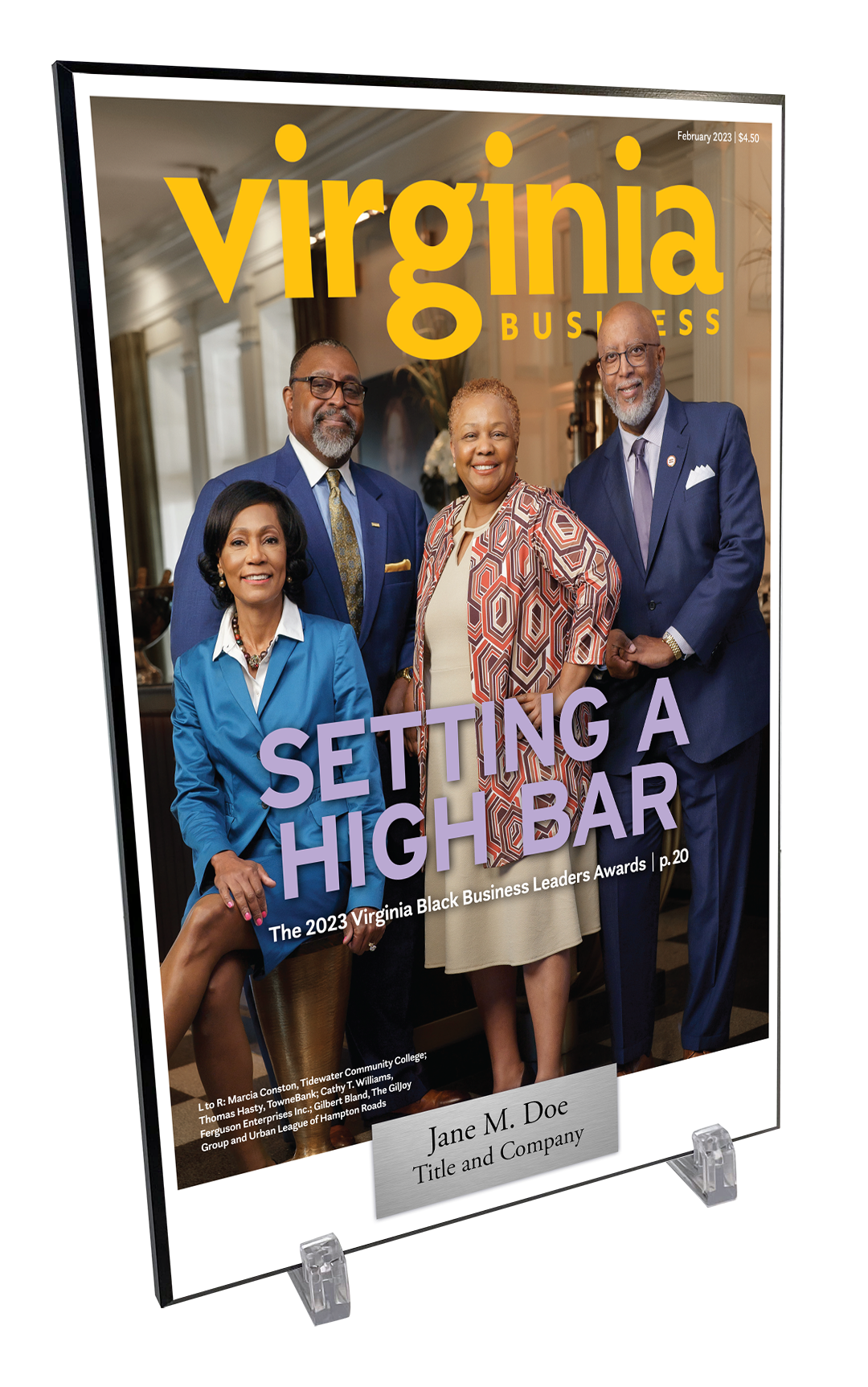 Virginia Business Black Business Leaders Cover Award - Modern Wood Mount