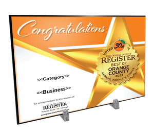 Best Of Orange County Award - Modern Hardi-plaque
