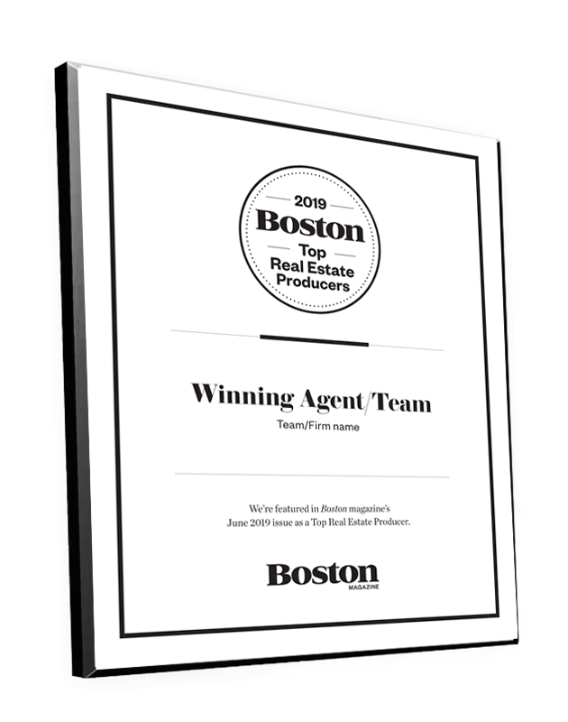 Boston Magazine Top Real Estate Producers Plaques by NewsKeepsake