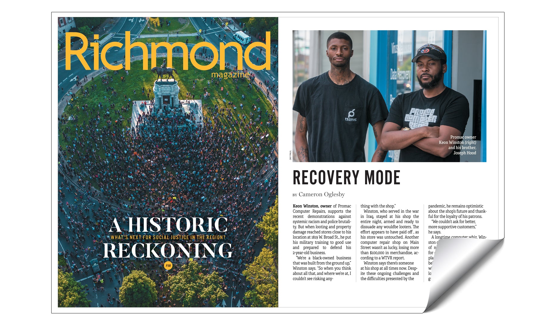 Richmond Magazine Cover / Article Reprint by NewsKeepsake