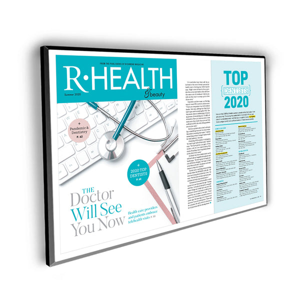 Richmond Magazine "Top Dentists" Cover / Article Plaque - 18" x 12" by NewsKeepsake