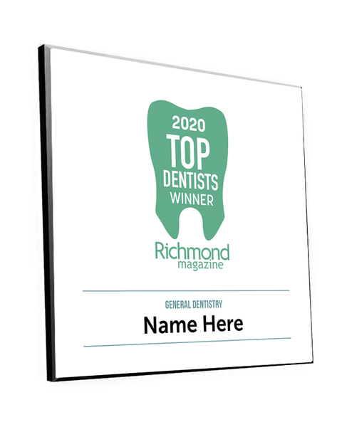 Richmond Magazine "Top Dentists" Logo Award Plaque by NewsKeepsake