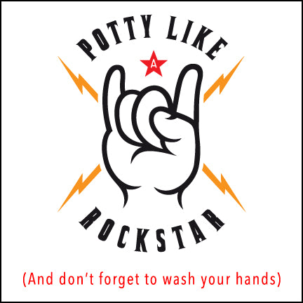 Potty Like a Rockstar Bathroom Sign by NewsKeepsake