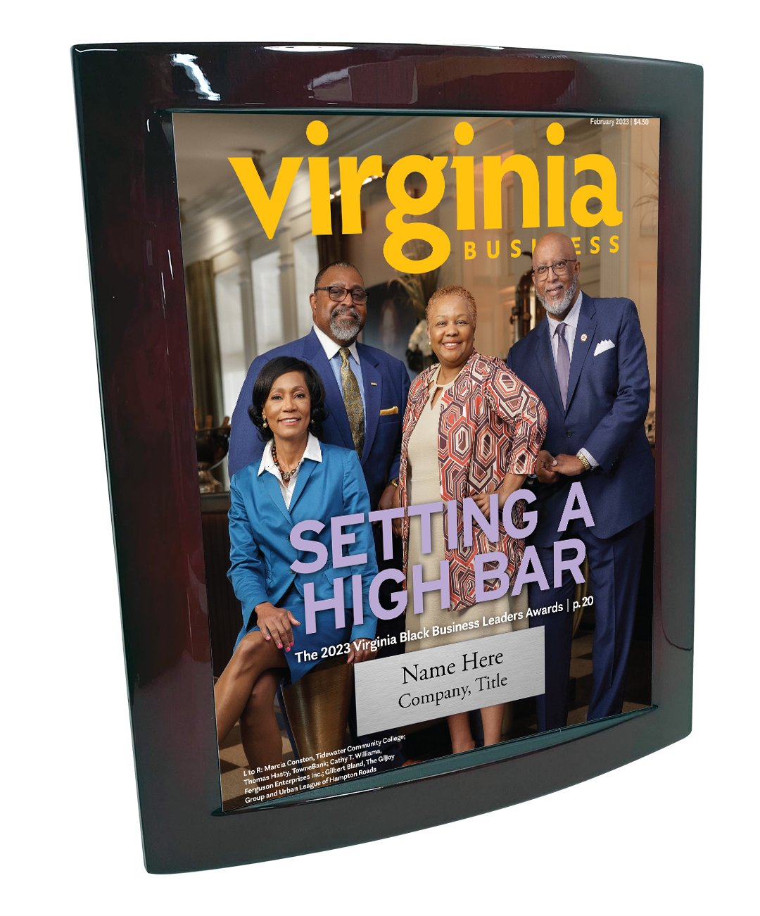 Virginia Business Black Business Leaders (both designs) - Rosewood with Metal Inlay