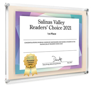 Monterey Herald Salinas Readers' Choice Award - Acrylic Standoff Plaque
