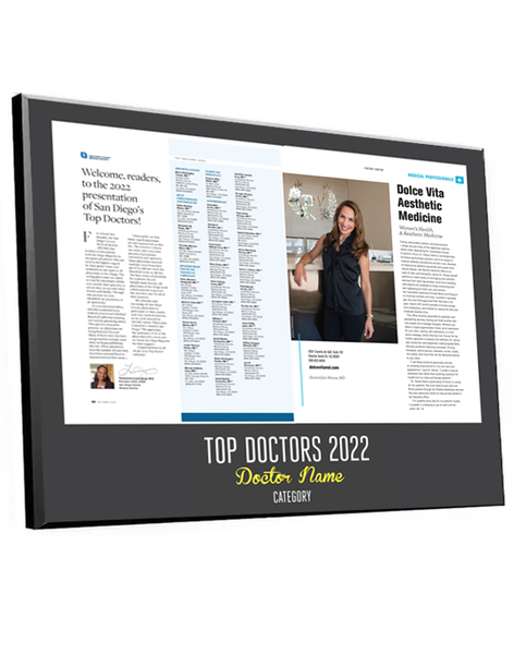 San Diego Magazine "Top Doctors" Award Plaques