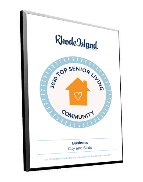 Rhode Island Monthly Top Senior Living Community Award Plaque by NewsKeepsake