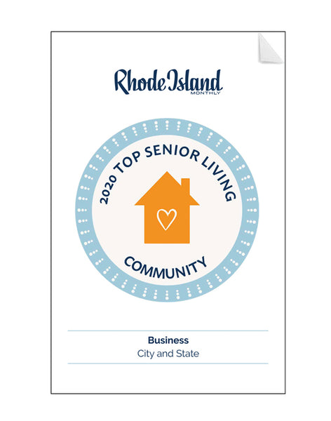 Rhode Island Monthly Top Senior Living Community Award Window Decals by NewsKeepsake