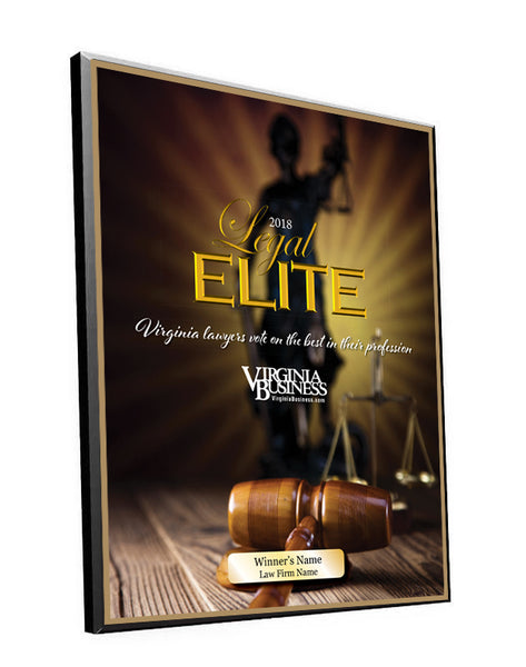 Legal Elite Cover Award Plaque - Modern Wood Mount by NewsKeepsake