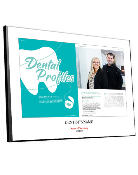 417 Magazine Top Dentists List & Profile Spread Melamine Plaques