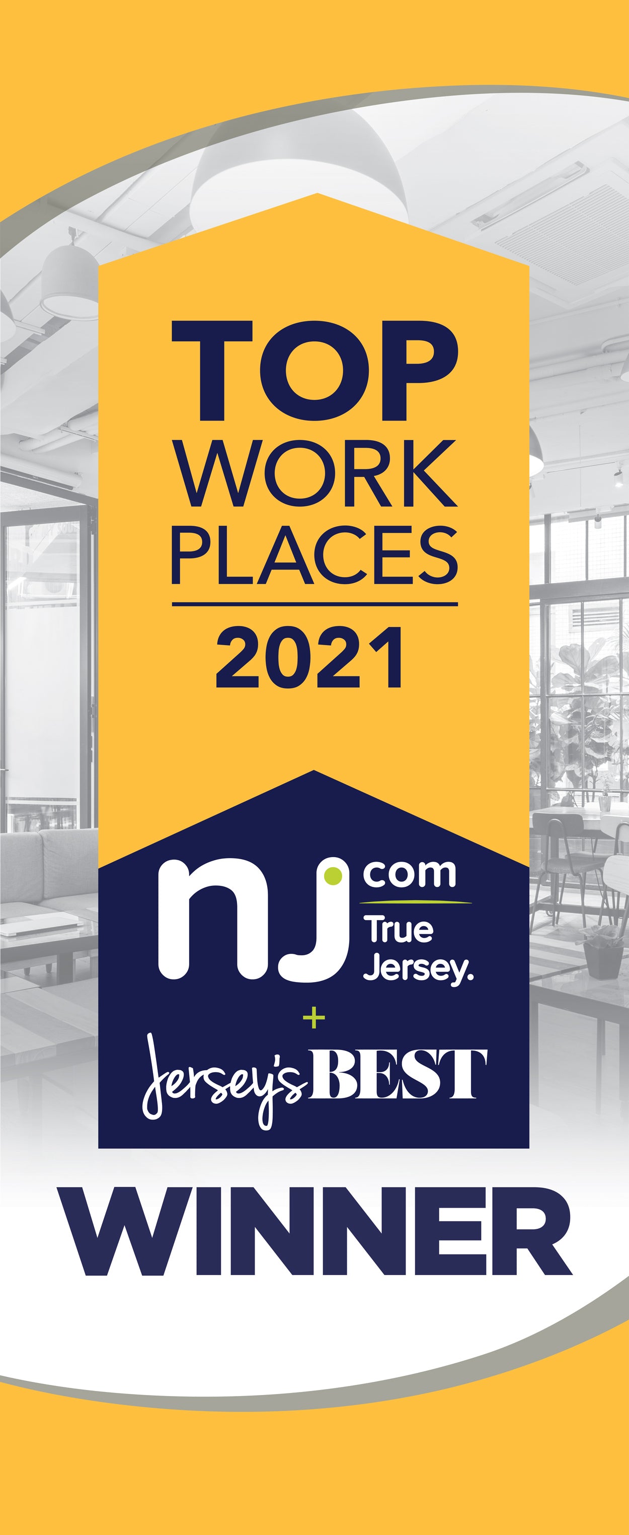 NJ.com and Jersey's Best Top Workplace Award Plaque | Pop-Up Banner