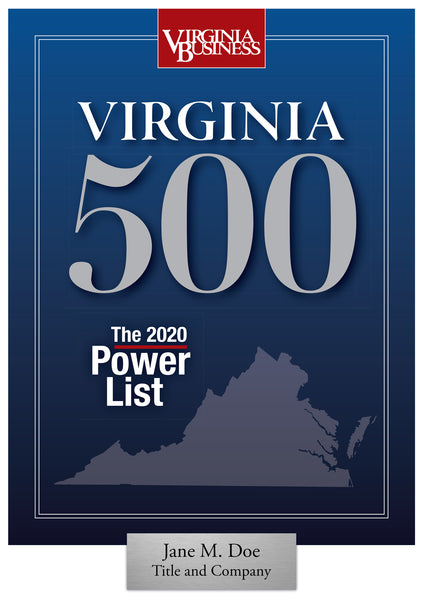 Virginia 500 Glass Cover Award Plaque by NewsKeepsake