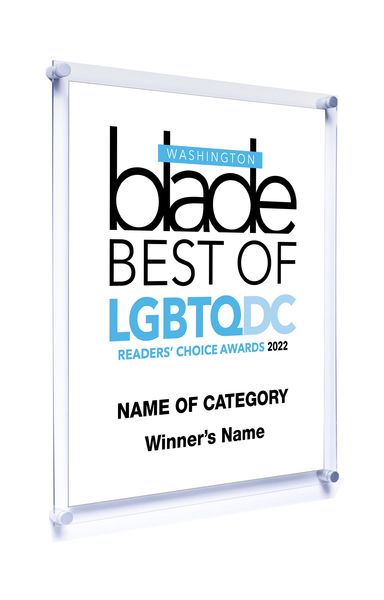 Washington Blade Best of LGBTQ DC Award - Acrylic Standoff Plaque